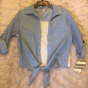 Chambray Button Up Top